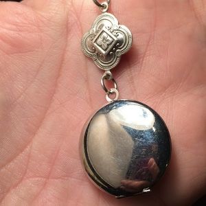 Silver locket pendant necklace